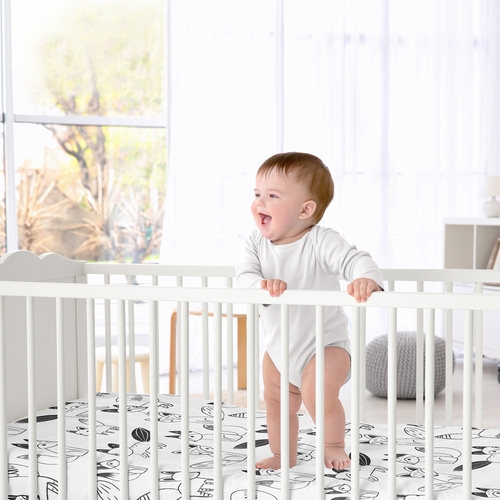 Fox Black and White Collection Crib Sheet - alt image 1