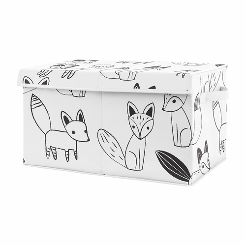 Fox Black and White Collection Fabric Toy Bin Storage