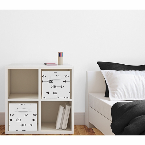 Fox Black and White Collection Foldable Fabric Storage Bins - Set of 2 - alt image 1