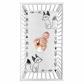 Fox Black and White Collection Photo Op Crib Sheet
