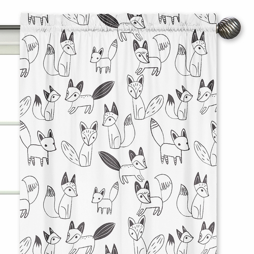 Fox Black and White Collection Window Panels - Set of 2 - alt image 2