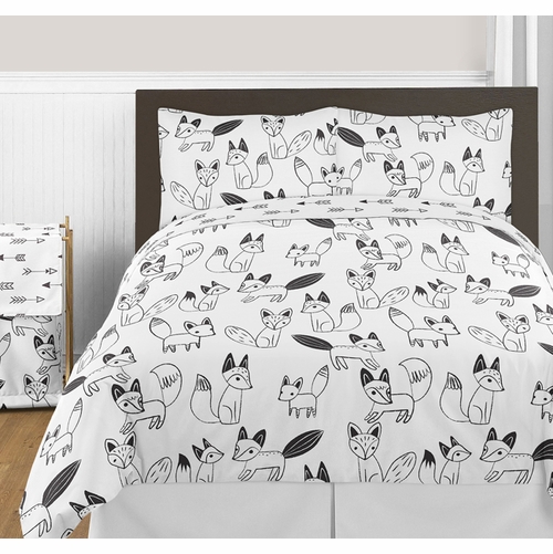 Fox Black and White Full/Queen Bedding Collection