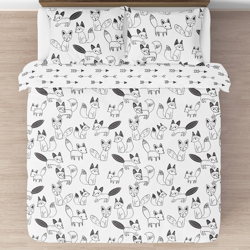 Fox Black and White Full/Queen Bedding Collection - alt image 1