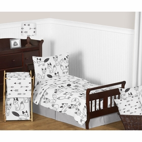 Fox Black and White Toddler Bedding Collection