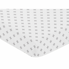Fox Patch Pink and Navy Collection Crib Sheet - Swiss Cross Print