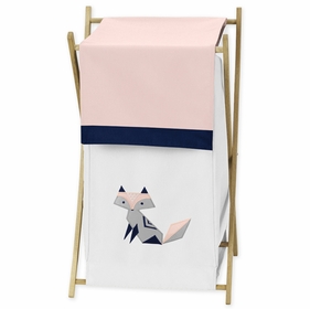Fox Patch Pink and Navy Collection Hamper