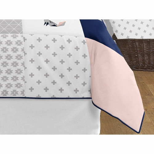 Fox Patch Pink and Navy Full/Queen Bedding Collection - alt image 2