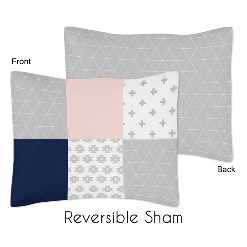 Fox Patch Pink and Navy Twin Bedding Collection - alt image 1