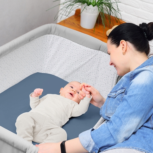 Gingham Checkered Plaid Collection 2 Pack Baby Bassinet Fitted Sheets - Blue and White - alt image 3