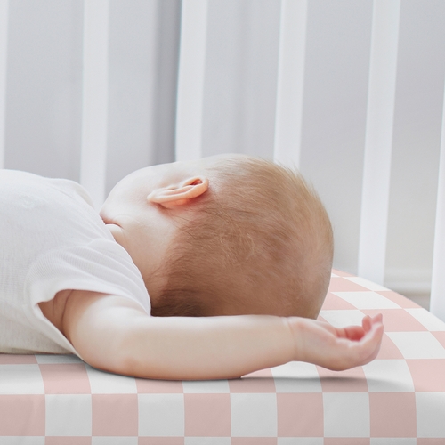 Gingham Checkered Plaid Collection 2 Pack Baby Bassinet Fitted Sheets - Pink and White - alt image 2