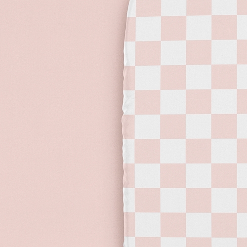 Gingham Checkered Plaid Collection 2 Pack Baby Bassinet Fitted Sheets - Pink and White - alt image 4