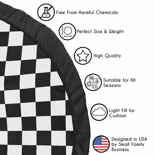 Gingham Checkered Plaid Collection Playmat - Black and White - alt image 4