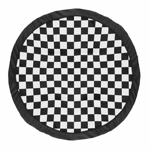 Gingham Checkered Plaid Collection Playmat - Black and White