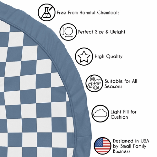 Gingham Checkered Plaid Collection Playmat  - Blue and White - alt image 4