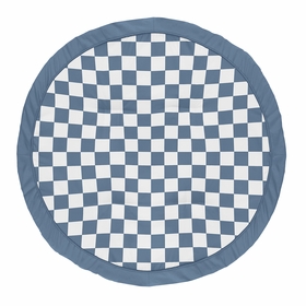 Gingham Checkered Plaid Collection Playmat  - Blue and White