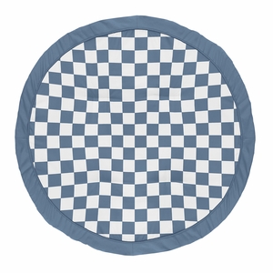 Gingham Checkered Plaid Collection Playmat  - Blue and White