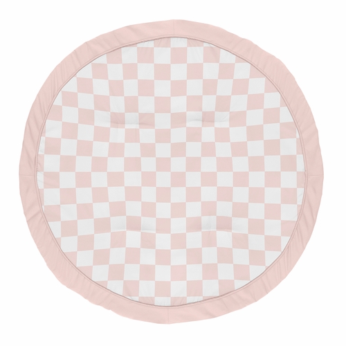 Gingham Checkered Plaid Collection Playmat - Pink and White