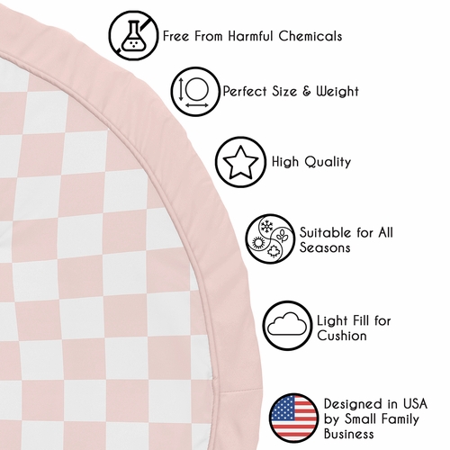Gingham Checkered Plaid Collection Playmat - Pink and White - alt image 4