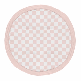 Gingham Checkered Plaid Collection Playmat - Pink and White