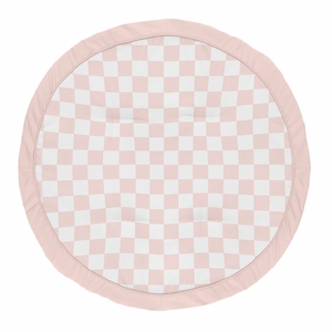 Gingham Checkered Plaid Collection Playmat - Pink and White