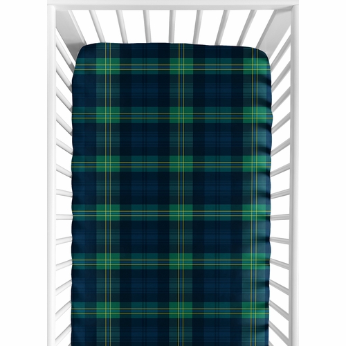 Gingham Green Plaid Collection Crib Sheet
