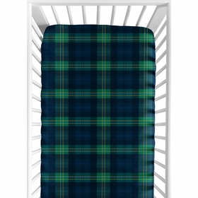 Gingham Green Plaid Collection Crib Sheet