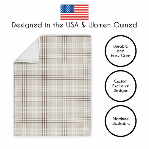 Gingham Taupe Plaid Collection 3 Piece Crib Bedding - alt image 3
