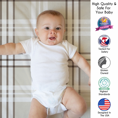 Gingham Taupe Plaid Collection Playmat - alt image 2