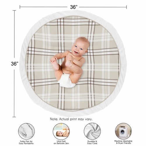Gingham Taupe Plaid Collection Playmat - alt image 3
