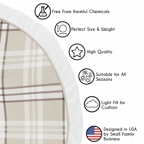 Gingham Taupe Plaid Collection Playmat - alt image 4