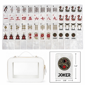 Golden Pearl Collection American Mahjong Tile Set (160PC) 1.42 Pearlescent Acrylic with Faux Leather Travel Bag