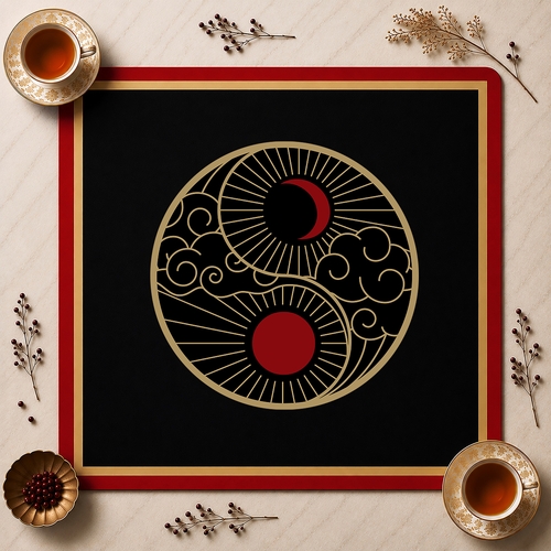 Golden Pearl Collection Mahjong Mat for Table - Shipped Rolled - alt image 5