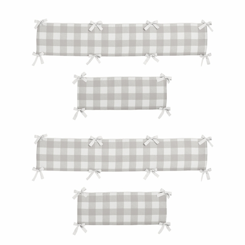 Gray and White Buffalo Check 9 Piece Crib Bedding Collection - alt image 2