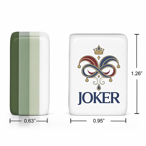 Green Classic Collection American Mahjong Tile Set (160pc) 1.26in. Layered Acrylic with White Faux Leather Travel Bag - alt image 1