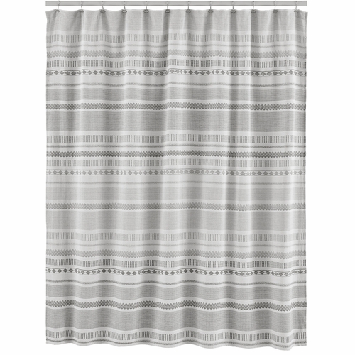 Grey Boho Tribal Jacquard Collection Shower Curtain - alt image 1