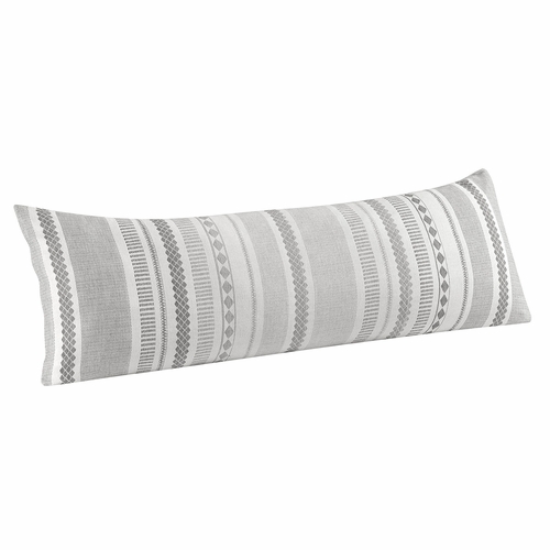 Grey Boho Tribal Jacquard Collection Vertical Stripes Full Length Body Pillow Cover - alt image 1