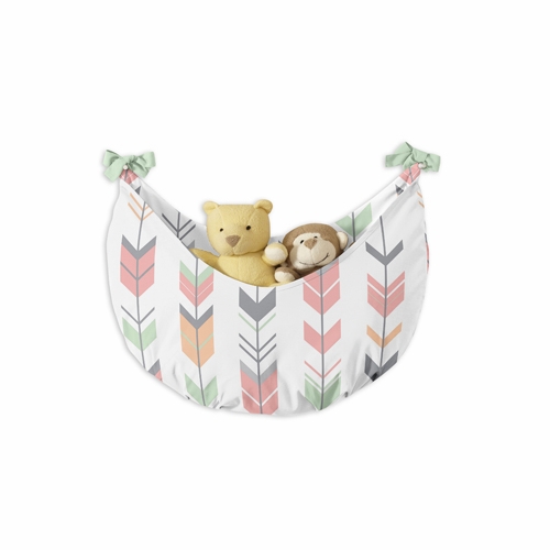 Grey, Coral and Mint Mod Arrow 9 Piece Crib Bedding Collection - alt image 3