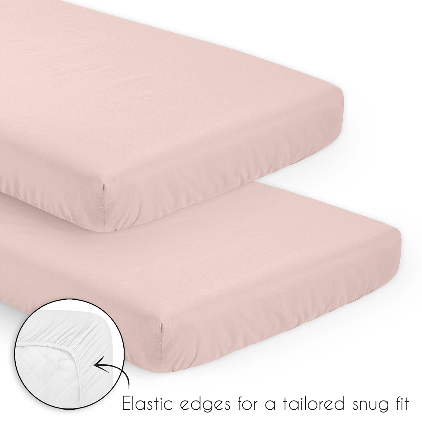 Harper Blush Pink Collection 3 Piece Mini Crib Bedding Set