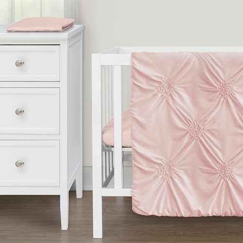 Harper Blush Pink Collection 3 Piece Mini Crib Bedding Set - alt image 4