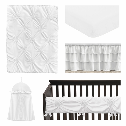 Harper White Collection 5 Piece Crib Bedding - alt image 1
