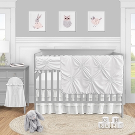 Harper White Collection 5 Piece Crib Bedding