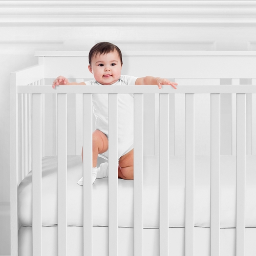 Harper White Collection Crib Sheet - alt image 1