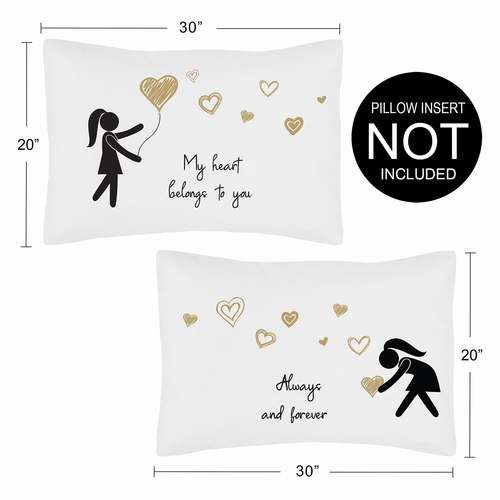 Hers and Hers Collection Pillow Sham Covers - 2 Pack Set - alt image 2