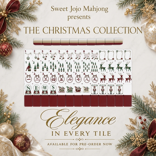 Holiday Red Christmas Collection American Mahjong Tile Set (160pc) - alt image 1