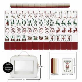 Holiday Red Christmas Collection American Mahjong Tile Set (160pc)