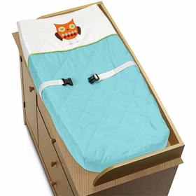 Hooty Turquoise and Lime Changing Pad Cover