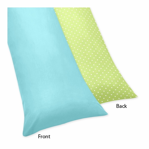 Hooty Turquoise and Lime Collection Full Length Body Pillow Cover