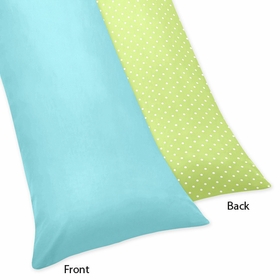 Hooty Turquoise and Lime Collection Full Length Body Pillow Cover