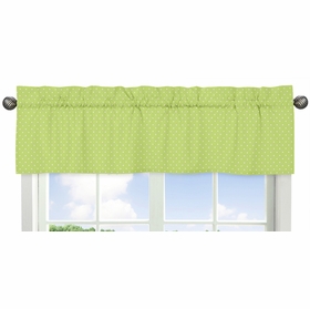 Hooty Turquoise and Lime Collection Polka Dot Print Window Valance