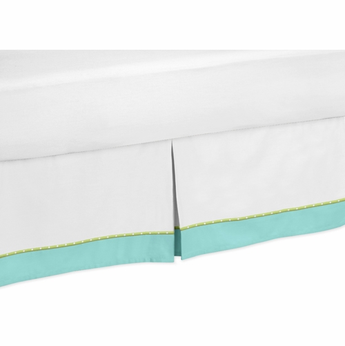 Hooty Turquoise and Lime Queen Bed Skirt